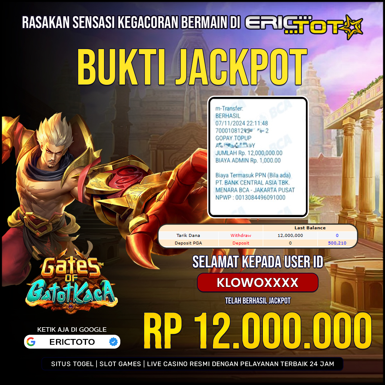 BUKTI JP GATES OF GATOT KACA